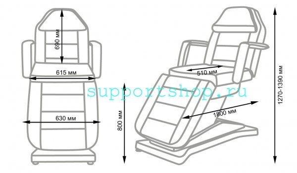 Косметологическое кресло МД-836 (Элегия-3С), 3 мотора