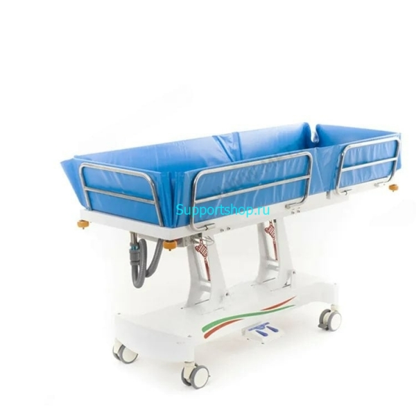 Тележка-каталка для мытья пациентов E-POOL с электроприводом регулировки высоты и аккумулятором