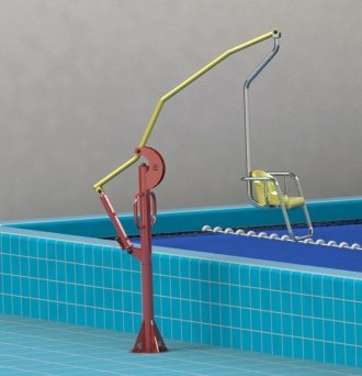Гидравлический подъемник-лифт для использования в бассейнах c высоким бортом