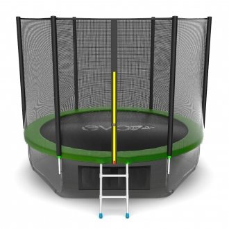Батут с внутренней сеткой и лестницей EVO JUMP External 10ft (Green) + Lower net