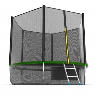 Батут с внутренней сеткой и лестницей EVO JUMP External 10ft (Green) + Lower net