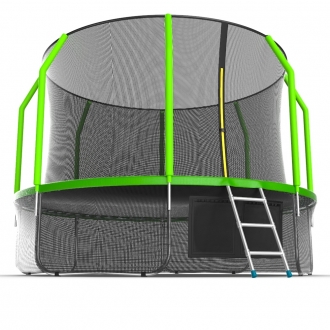 Батут с внутренней сеткой и лестницей EVO JUMP Cosmo 12ft (Green) + Lower net