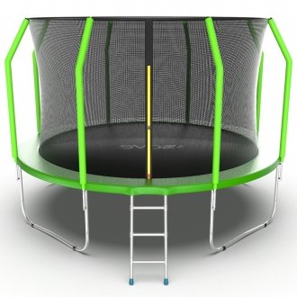 Батут с внутренней сеткой и лестницей EVO JUMP Cosmo 12ft (Green)