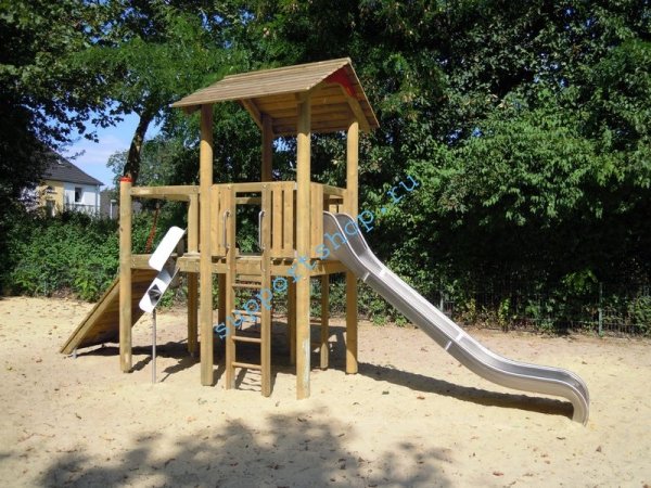 Детская площадка для игр с песком и горкой из нержавейки