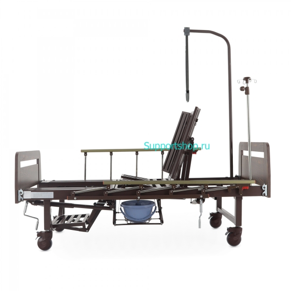 Кровать механическая Med-Mos Тип 7.7 Вариант 7.7.1 РМ-5624Н-05 ЛДСП (YG-5) с боковым переворачиванием, туалетным устройством и функцией «кардиокресло»