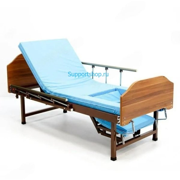 Кровать двух-функциональная медицинская STAUT, со складными боковыми ограждениями, на ножках