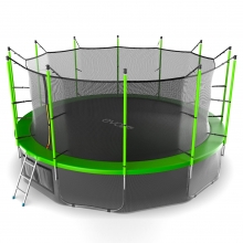 Батут с внутренней сеткой и лестницей EVO JUMP Internal 16ft (Green) + Lower net