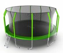 Батут с внутренней сеткой и лестницей EVO JUMP Cosmo 16ft (Green)