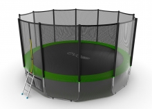 Батут с внутренней сеткой и лестницей EVO JUMP External 16ft (Green) + Lower net