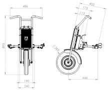 Электроприставка для инвалидной коляски UNAwheel Maxi 14"